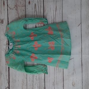 Little Maven By Tori Selling Green and Coral Baby Dress